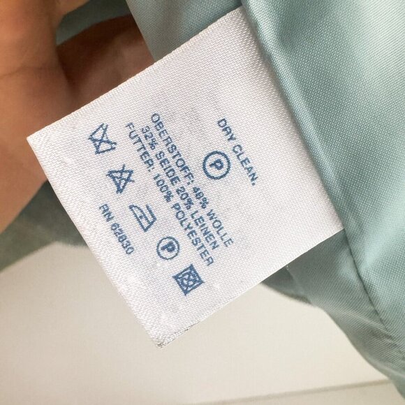 Land's End Blue Plaid Wool Silk Linen Blend Blazer 12 - Picture 7 of 7